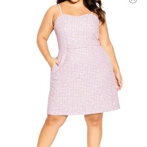 City Chic Purple Gingham Dress